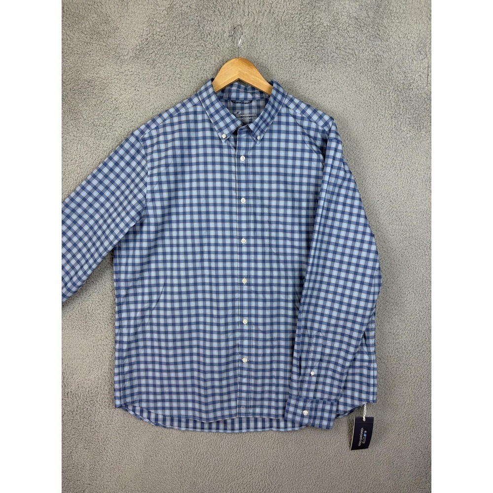 Vineyard Vines Mens XL Blue Plaid OTG Performance LS Button Front Shirt 1W012415